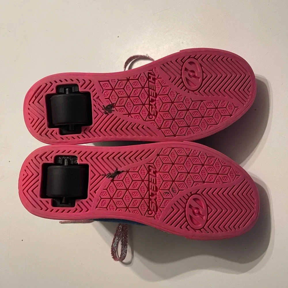 Heelys x Barbie Hustle High Top Denim Pink Roller Shoes - Youth Size 3